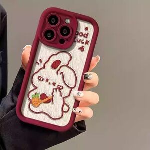 Stylish Red Phone Case with Cute Design